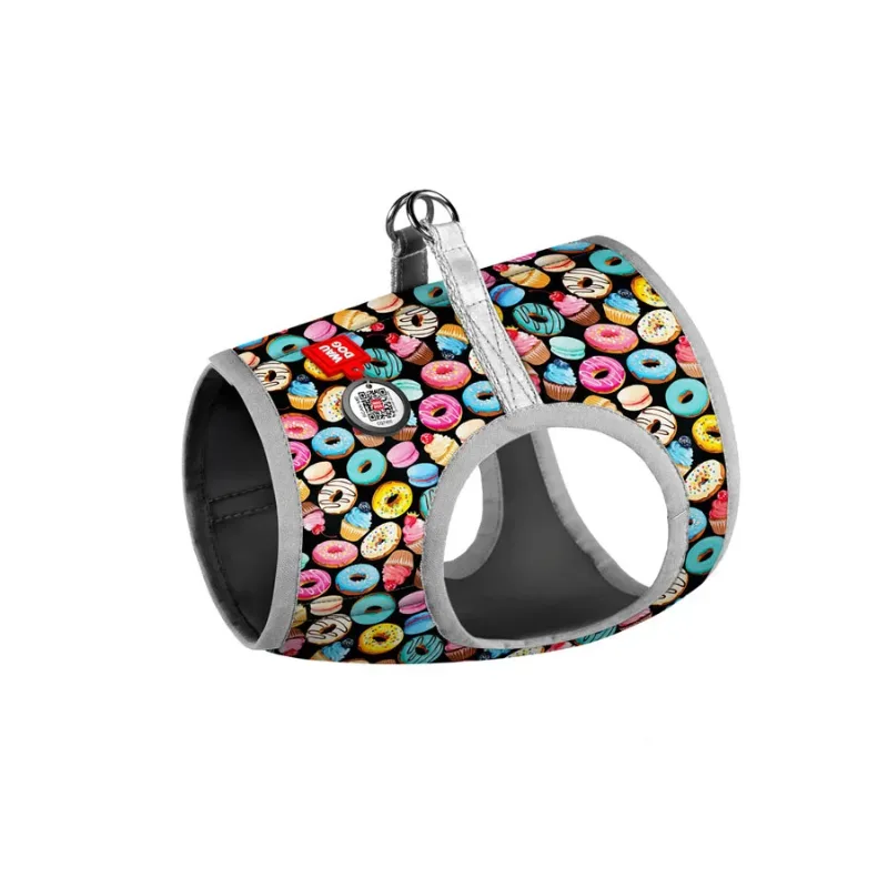 Шлея для собак мягкая «Пончики», S1 WAUDOG Clothes Soft Harness Donuts