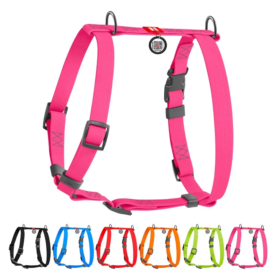 Шлея для собак водостійка анатомічна Н-подібна, M, рожевий WAUDOG Waterproof Anatomic Harness