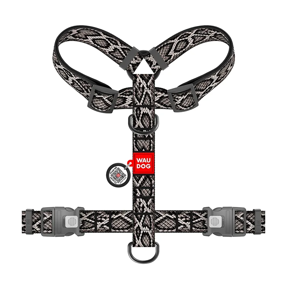 Шлея для собак анатомічна H-подібна «Змія», XL WAUDOG Nylon Harness Snake