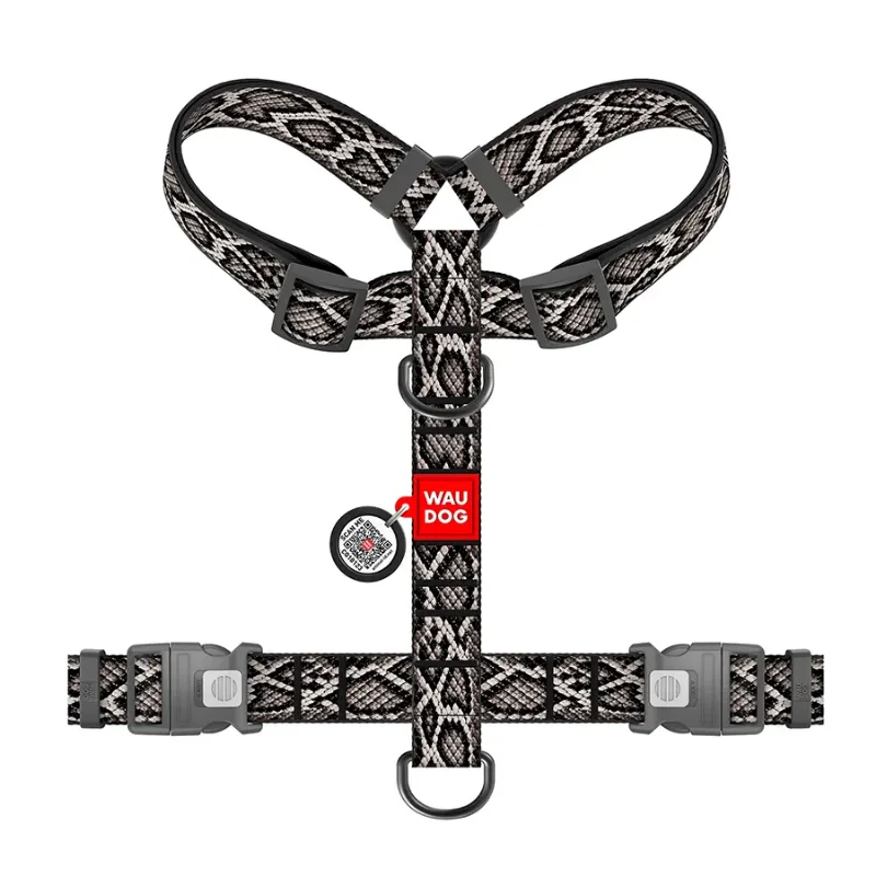 Шлея для собак анатомічна H-подібна «Змія», XL WAUDOG Nylon Harness Snake