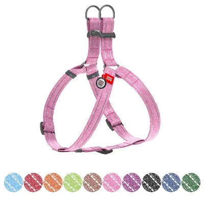 Шлея з відновленої бавовни, світловідбивна, S, рожевий WAUDOG Re-cotton Harness