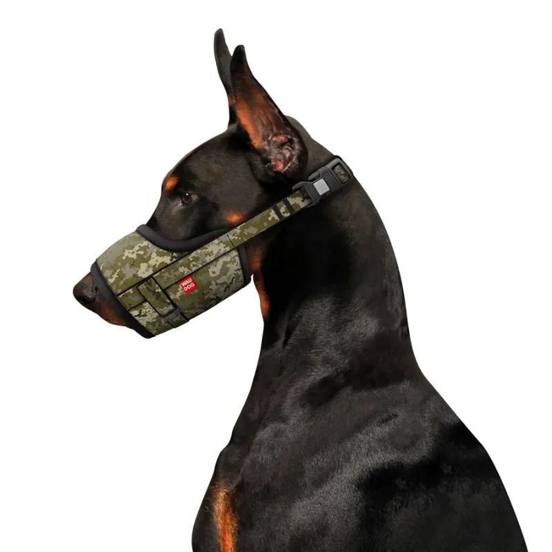 Намордник для собак, О 35-43 см «Мілітарі», XL WAUDOG Nylon Muzzle Military