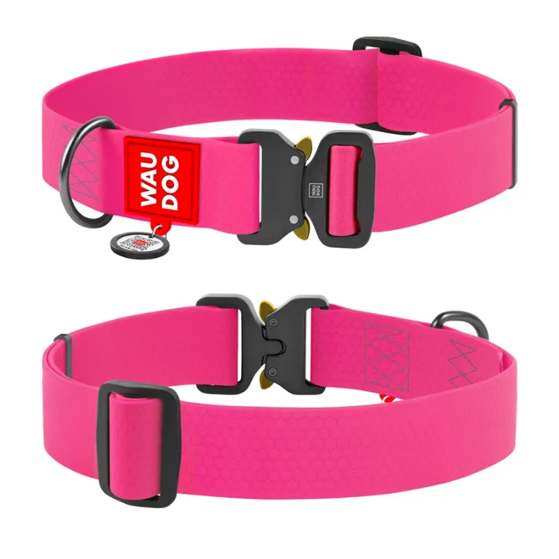 Нашийник для собак водостійкий, металева пряжка, XXL, рожевий WAUDOG Waterproof Collar