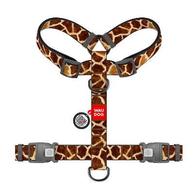 Шлея для собак анатомічна H-подібна «Жираф», XL WAUDOG Nylon Harness Giraffe