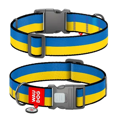 Нашийник для собак нейлоновий «Colors of freedom», XXL WAUDOG Nylon Collar Colors of Freedom