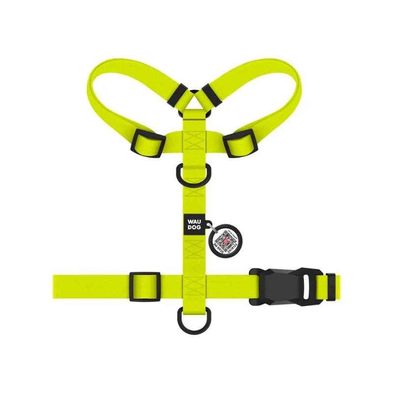 Шлея для собак водостійка анатомічна Н-подібна, S, лимонний WAUDOG Magnet Harness