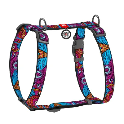 Шлея для собак анатомічна H-подібна «Літо», S WAUDOG Nylon Anatomic Harness Summer