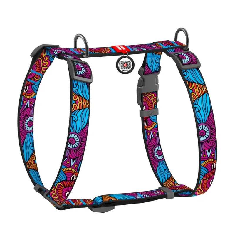 Шлея для собак анатомічна H-подібна «Літо», S WAUDOG Nylon Anatomic Harness Summer