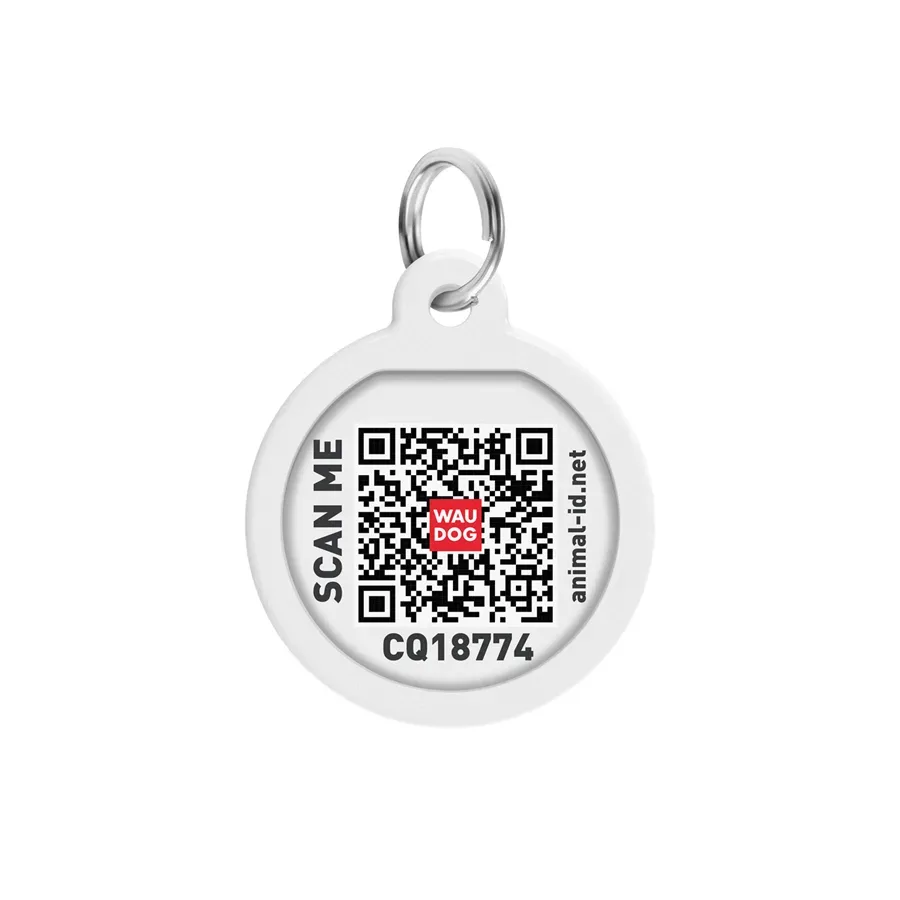 Адресник для собак та котів металічний, круг «Уточки», S WAUDOG Smart ID Tag Ducklings