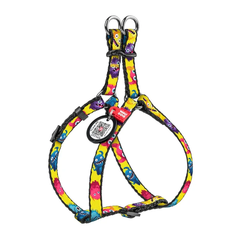 Шлея для котов и мелких пород собак «Мохнатые монстры», XS WAUDOG Nylon Harness Furry Monsters