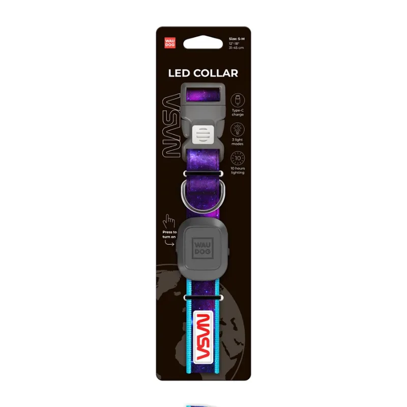 Нашийник для собак з підсвічуванням, NASA21, Type-C, S-M WAUDOG LED Collar