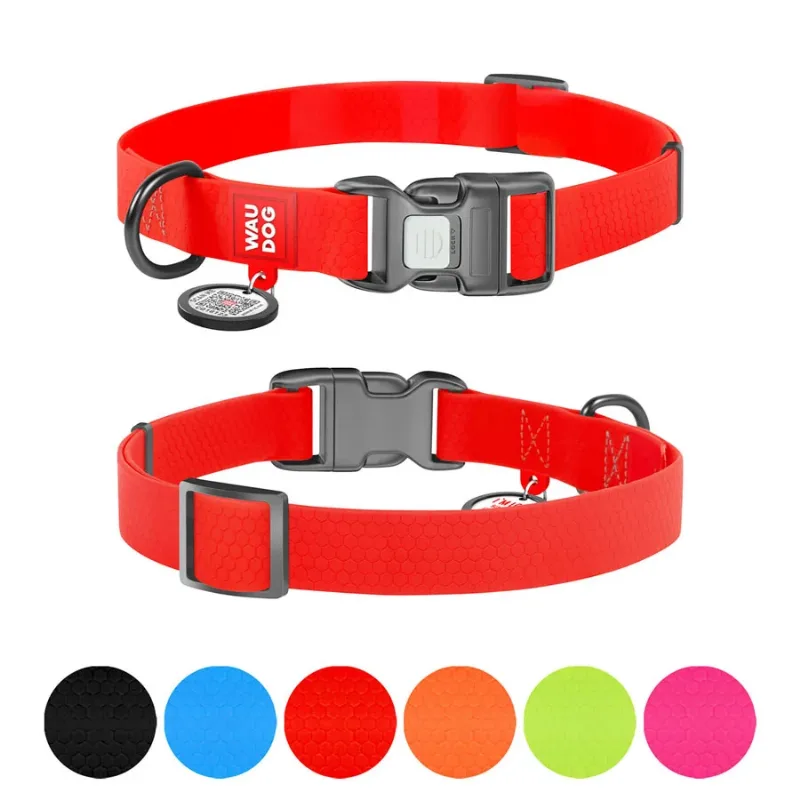 Нашийник для собак водостійкий, S, червоний WAUDOG Waterproof Collar