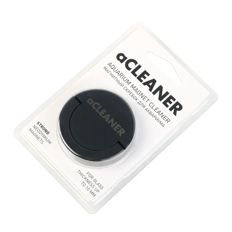 Магнитный скребок aCLEANER black для аквариумов с толщиной стекла до 10 мм AquaLighter aCLEANER Glass Cleaner