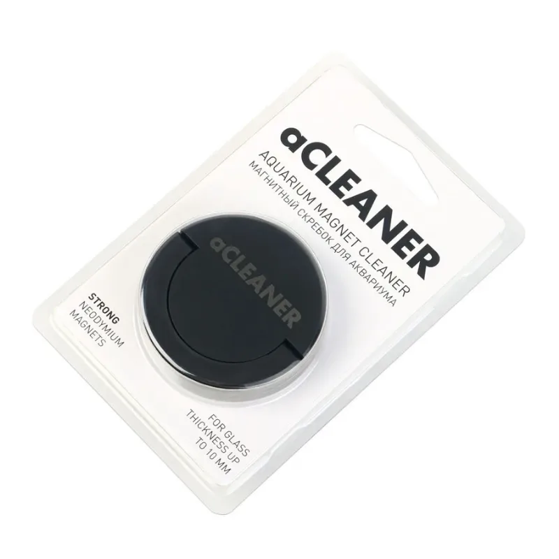 Магнитный скребок aCLEANER black для аквариумов с толщиной стекла до 10 мм AquaLighter aCLEANER Glass Cleaner