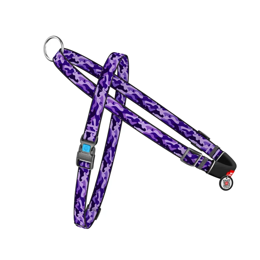 Шлея для собак швидкознімна «Фіолетовий камо», M WAUDOG Nylon Harness Purple Camo