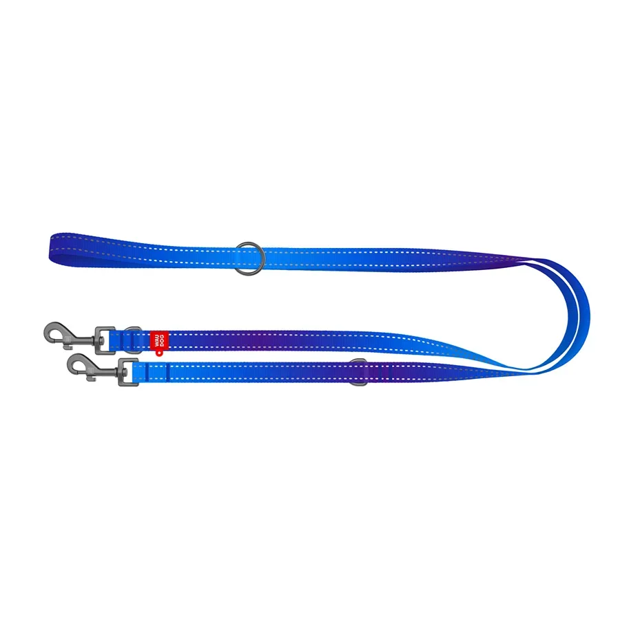 Повідець-перестібка для собак, світловідбивний, M, синій WAUDOG Nylon Mono Adjustable Leash
