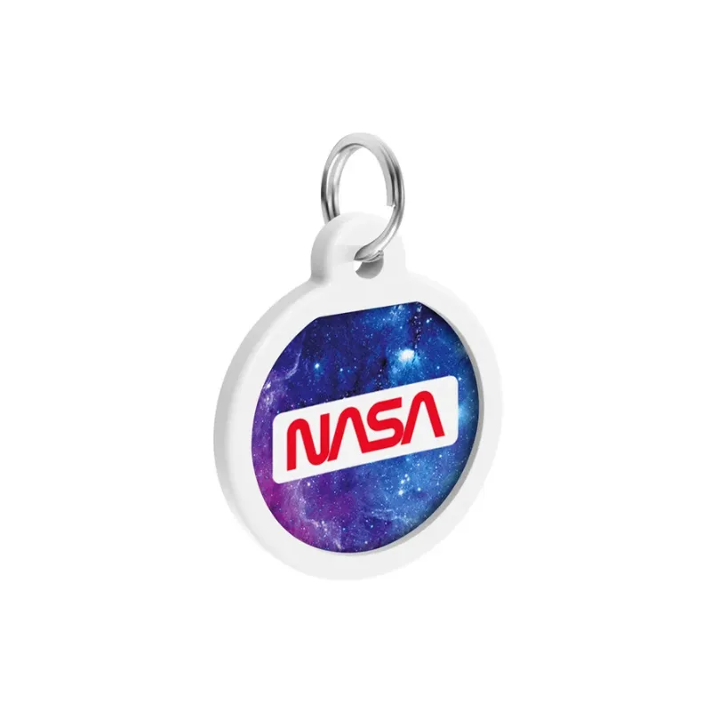 Адресник для собак і котів металевий, коло «NASA21», S WAUDOG Smart ID Tag NASA21