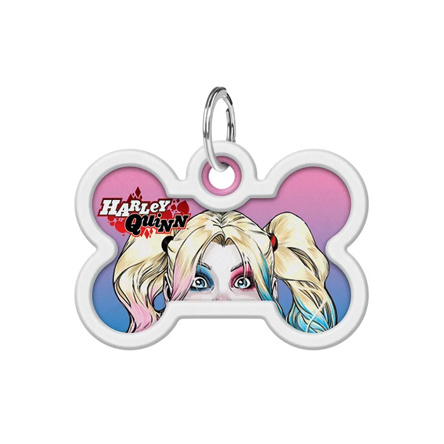 Адресник для собак і котів металевий, кістка «Харлі Квінн», M WAUDOG Smart ID Tag Harley Quinn