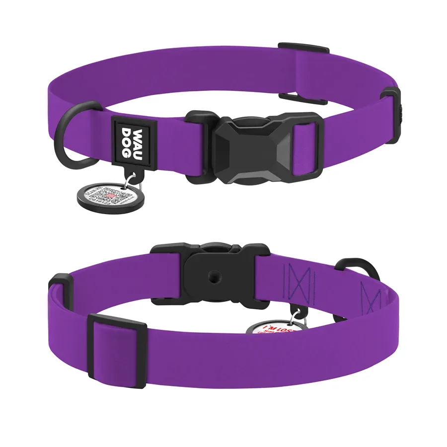 Нашийник для собак водостійкий, M, фіолетовий WAUDOG Magnet Collar