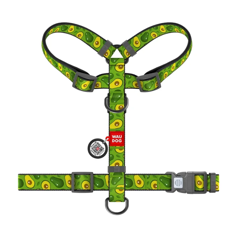 Шлея для собак анатомічна H-подібна «Авокадо», L WAUDOG Nylon Anatomic Harness Avocado