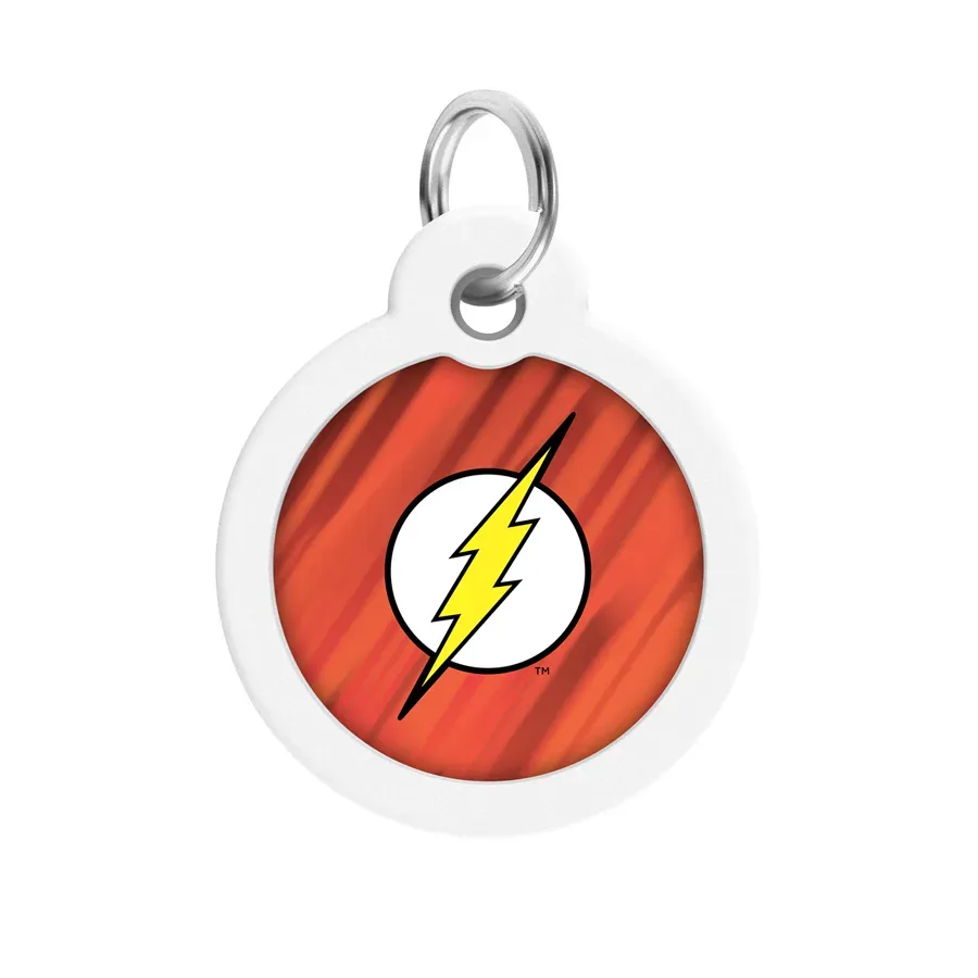 Адресник для собак и котов металлический, круг «Флеш лого», L WAUDOG Smart ID Tag Flash Logo