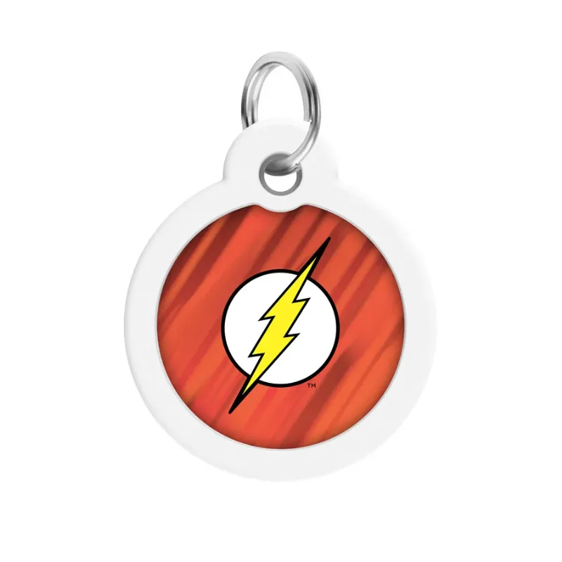 Адресник для собак и котов металлический, круг «Флеш лого», L WAUDOG Smart ID Tag Flash Logo
