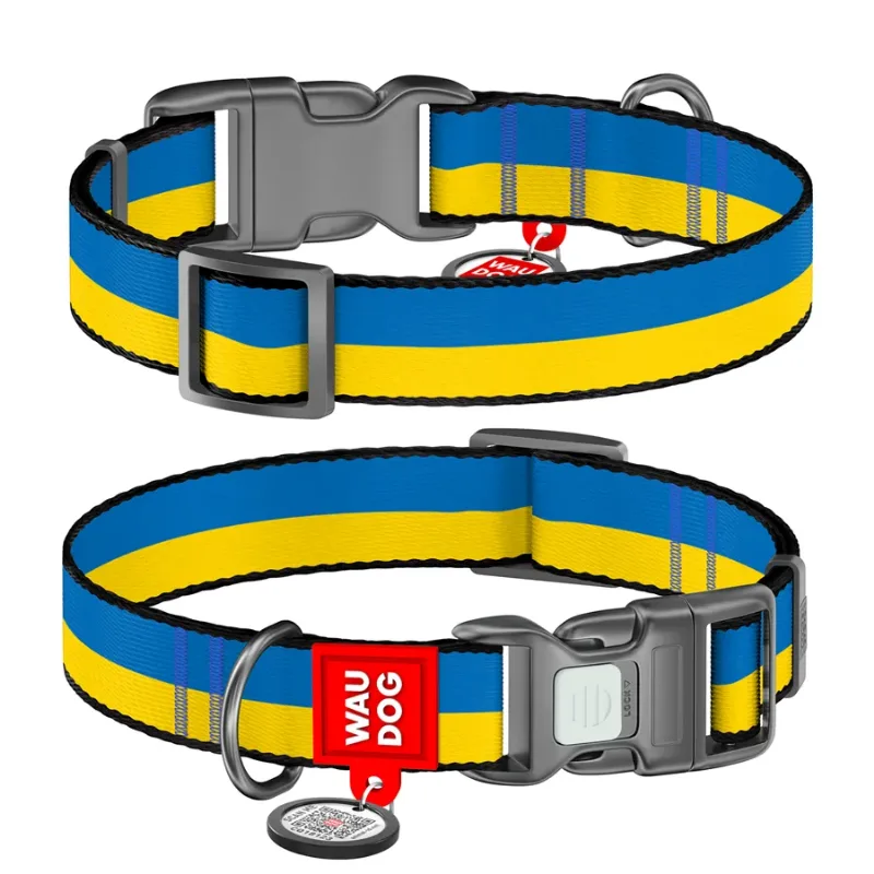 Ошейник для собак нейлоновый «Colors of freedom», L WAUDOG Nylon Collar Colors of Freedom