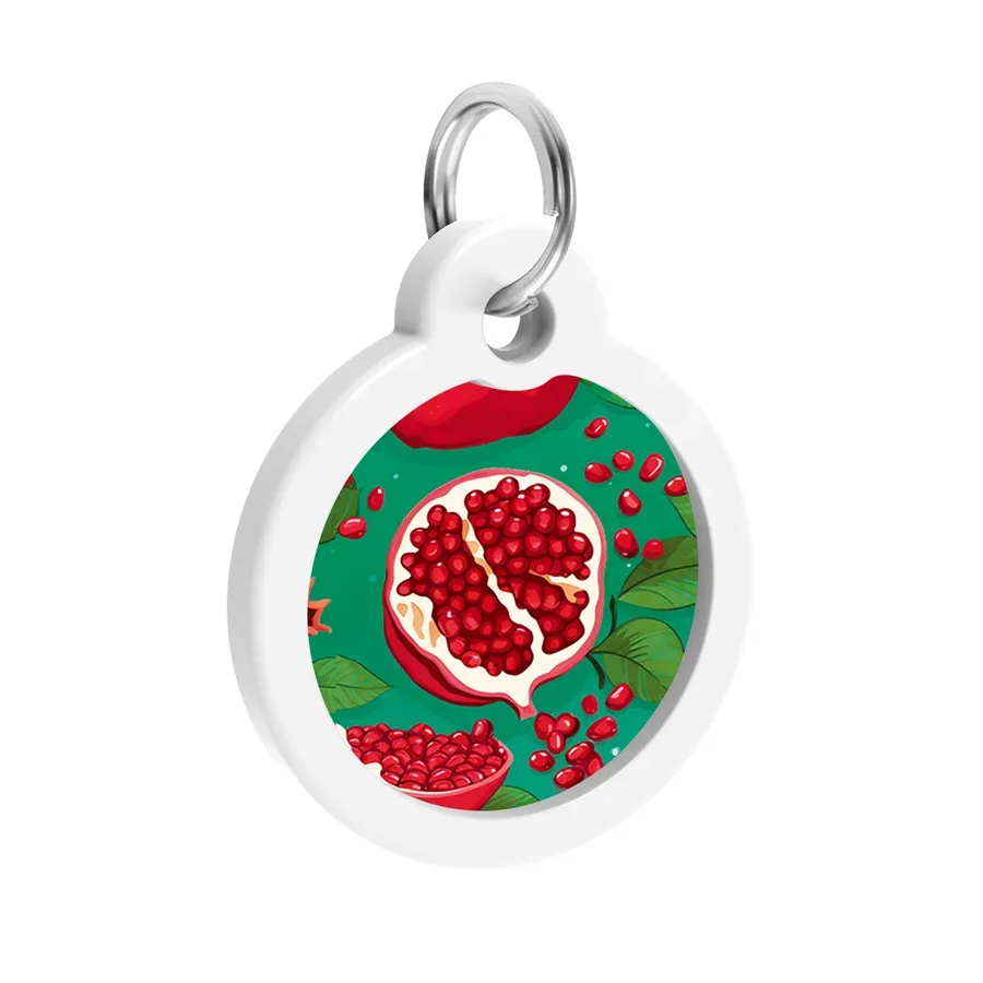 Адресник для собак і котів металевий, коло «Гранати», L WAUDOG Smart ID Tag Pomegranates