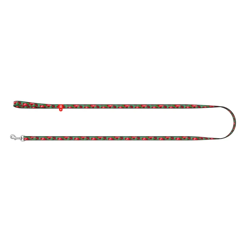 Поводок для котов и мелких пород собак нейлоновый «Гранаты», XS WAUDOG Nylon Leash Pomegranates