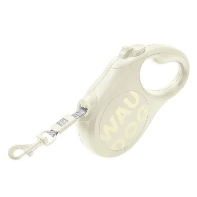 Поводок-рулетка для собак, до 12 кг, 3 м, светоотражающая лента, XS, белая WAUDOG R-leash Monochrome White Retractable Leash