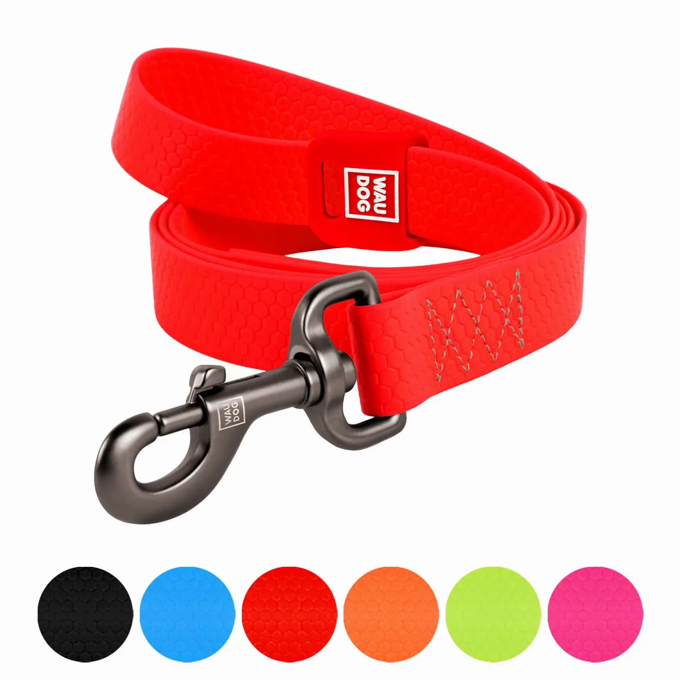Повідець для собак водостійкий, 25 мм × 500 см, L-XXL, червоний WAUDOG Waterproof Leash
