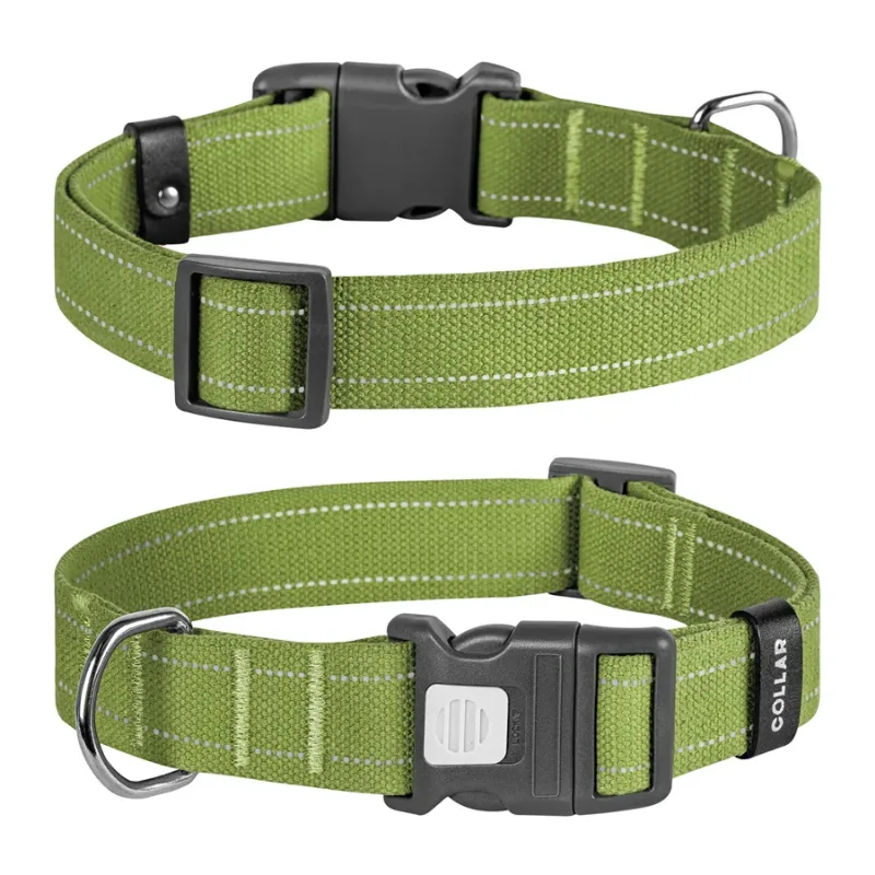 Ошейник для собак х/б тесьма Брезент, пластиковая пряжка, L Collar Canvas Collar