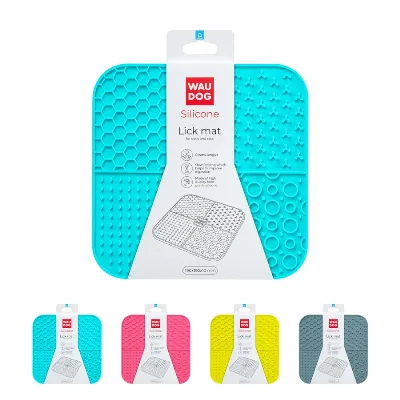 Килимок для злизування, 190х190х10 мм, блакитний WAUDOG Silicone Lick Mat