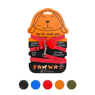 Шлея з нейлону на планшеті для кроликів, S, червоний Dog Extreme Harness with Leash