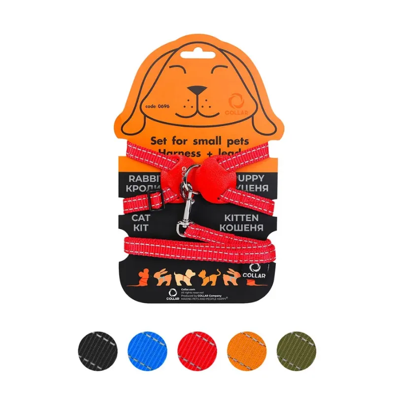 Шлея з нейлону на планшеті для кроликів, S, червоний Dog Extreme Harness with Leash