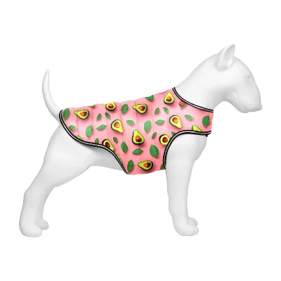Курточка-накидка для собак «Авокадо на рожевому», XS WAUDOG Clothes Dog Cape Jacket Avocado on Pink