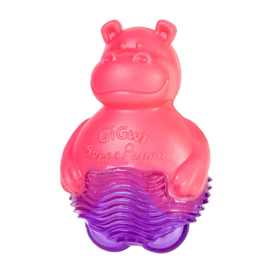 Игрушка для собак Бегемотик с пищалкой, розовый, резина, 9 см GiGwi Suppa Puppa Squeaky Toy