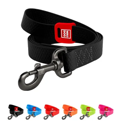 Поводок для собак водостойкий, 20 мм × 183 см, M, черный WAUDOG Waterproof Leash