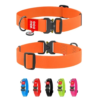 Нашийник для собак водостійкий, металева пряжка, XXL, помаранчевий WAUDOG Waterproof Collar