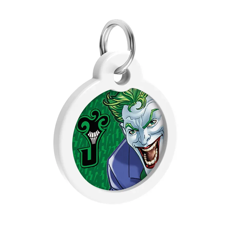 Адресник для собак і котів металевий, коло «Джокер зелений», L WAUDOG Smart ID Tag Joker Green