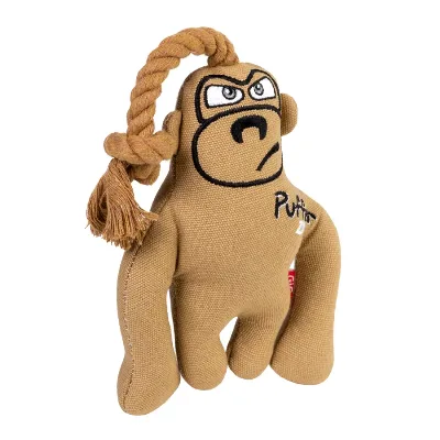 Игрушка для собак Обезьяна с пищалкой, текстиль, веревка, 31 см GiGwi Puffer zoo Monkey Toy