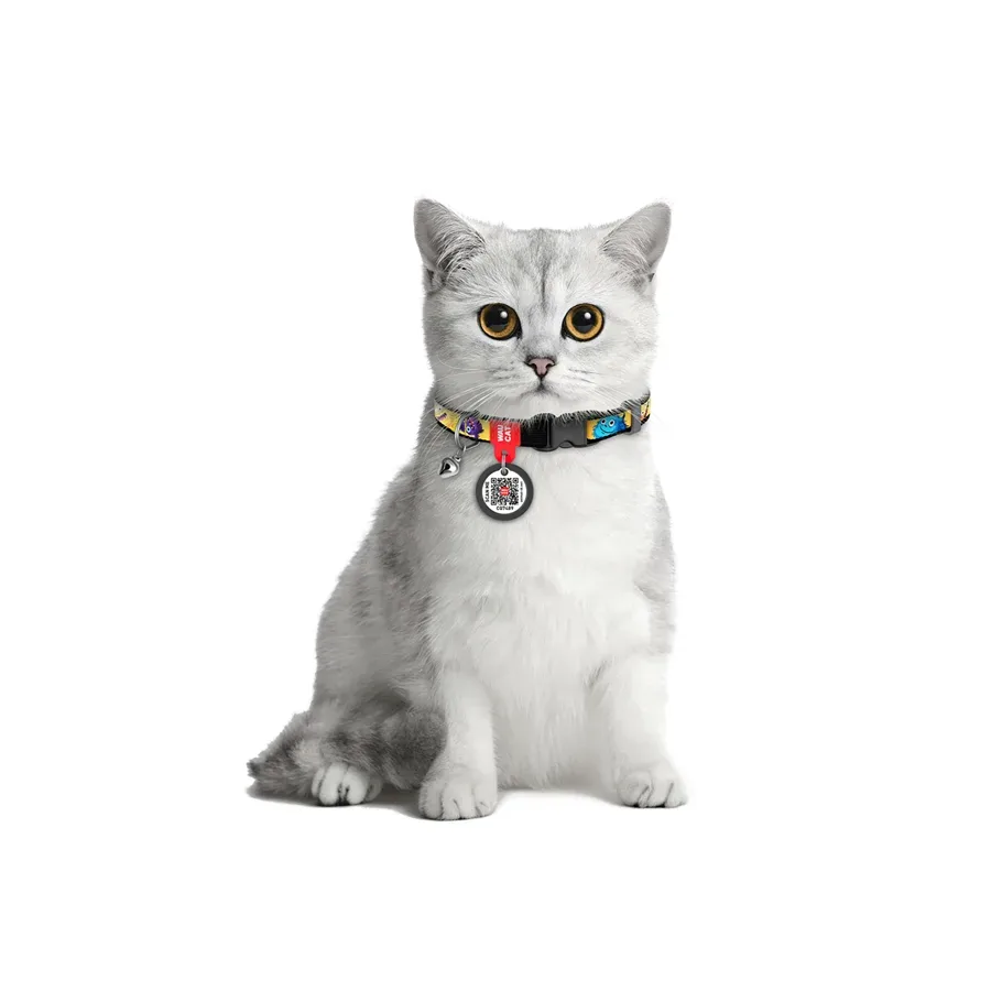 Нашийник для котів нейлоновий «Мохнаті монстри», XS WAUCAT Nylon Collar Furry Monsters