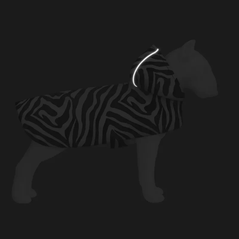 Дощовик-накидка з капюшоном для собак «Зебра», XL WAUDOG Clothes Dog Raincoat Zebra