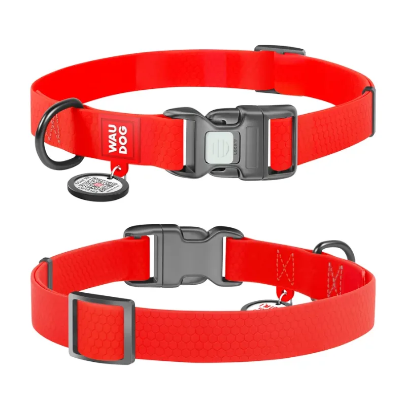 Нашийник для собак водостійкий, S, червоний WAUDOG Waterproof Collar