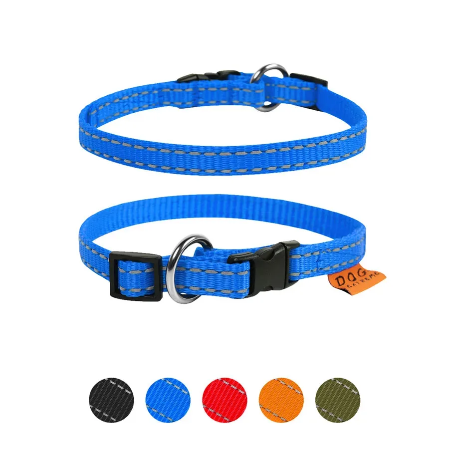 Ошейник нейлоновый регулируемый, XS, голубой Dog Extreme Collar