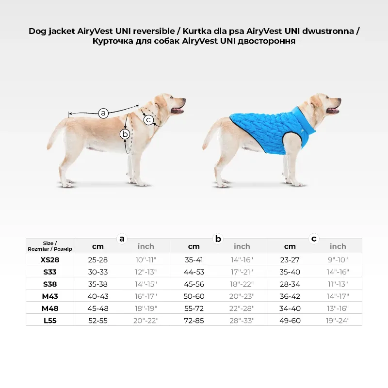 Курточка двусторонняя, XS28, салатово-черная AiryVest UNI Dog Jacket