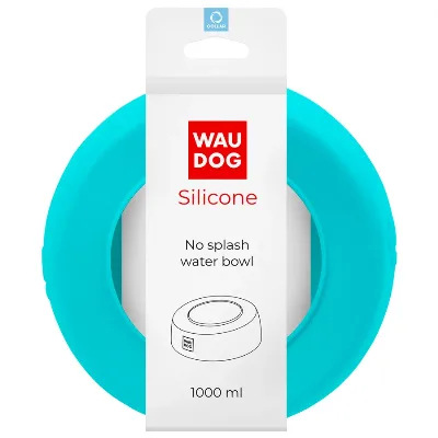 Миска-непроливайка 1 л, блакитний WAUDOG Silicone Bowl