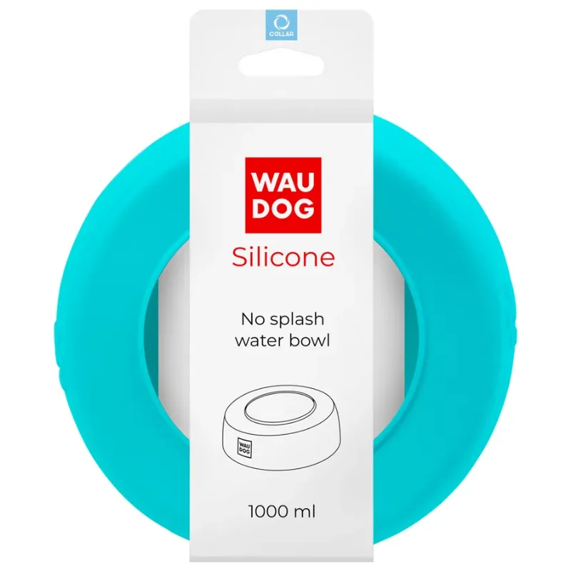 Миска-непроливайка 1 л, блакитний WAUDOG Silicone Bowl