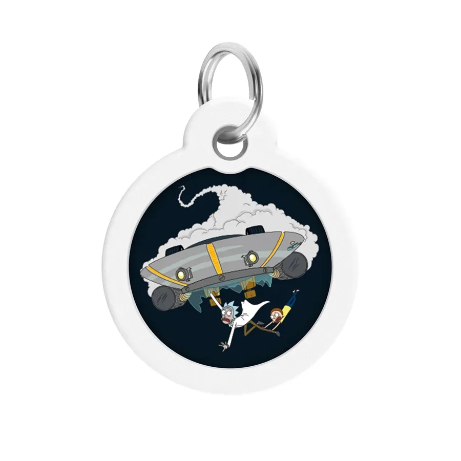 Адресник для собак и котов металлический, круг «Рик и Морти 1», L WAUDOG Smart ID Tag Rick and Morty 1