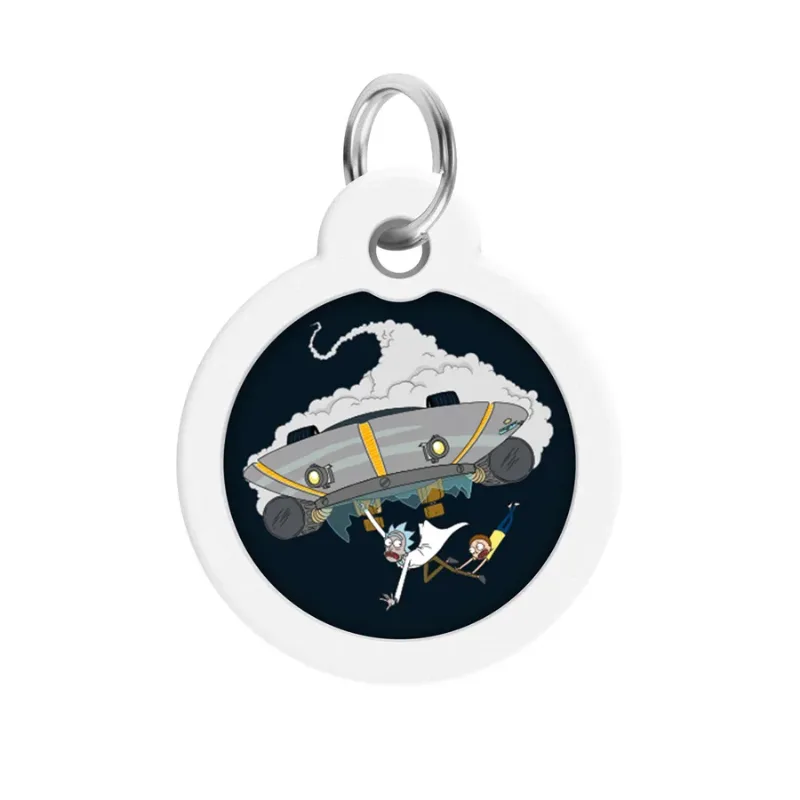 Адресник для собак и котов металлический, круг «Рик и Морти 1», L WAUDOG Smart ID Tag Rick and Morty 1